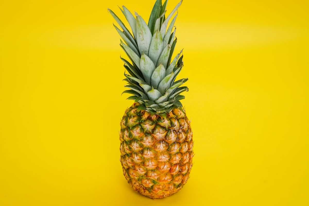 ananas su sfondo giallo