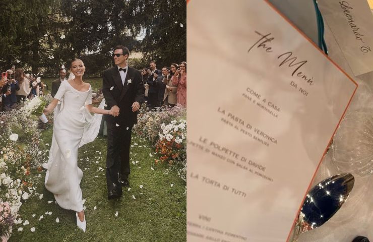 matrimonio veronica ferrario con menù